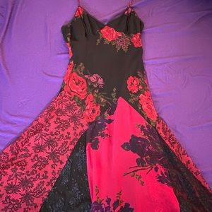 vintage betsey johnson new york floral slip dress